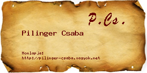Pilinger Csaba névjegykártya